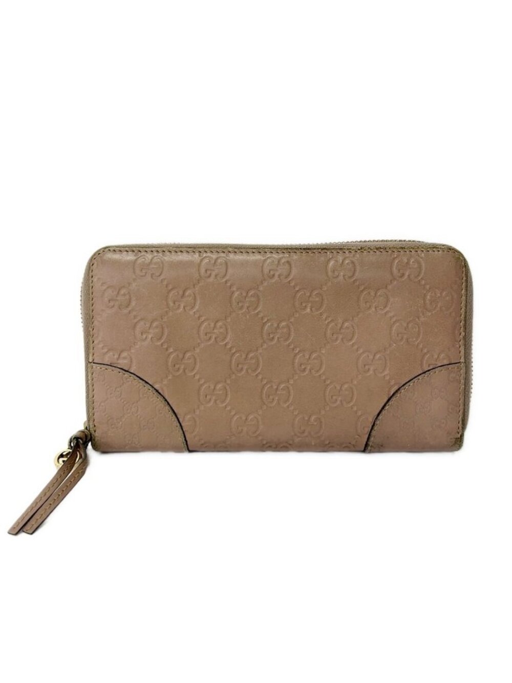 Gucci Wallet Guccissima Line Pink Beige Leather